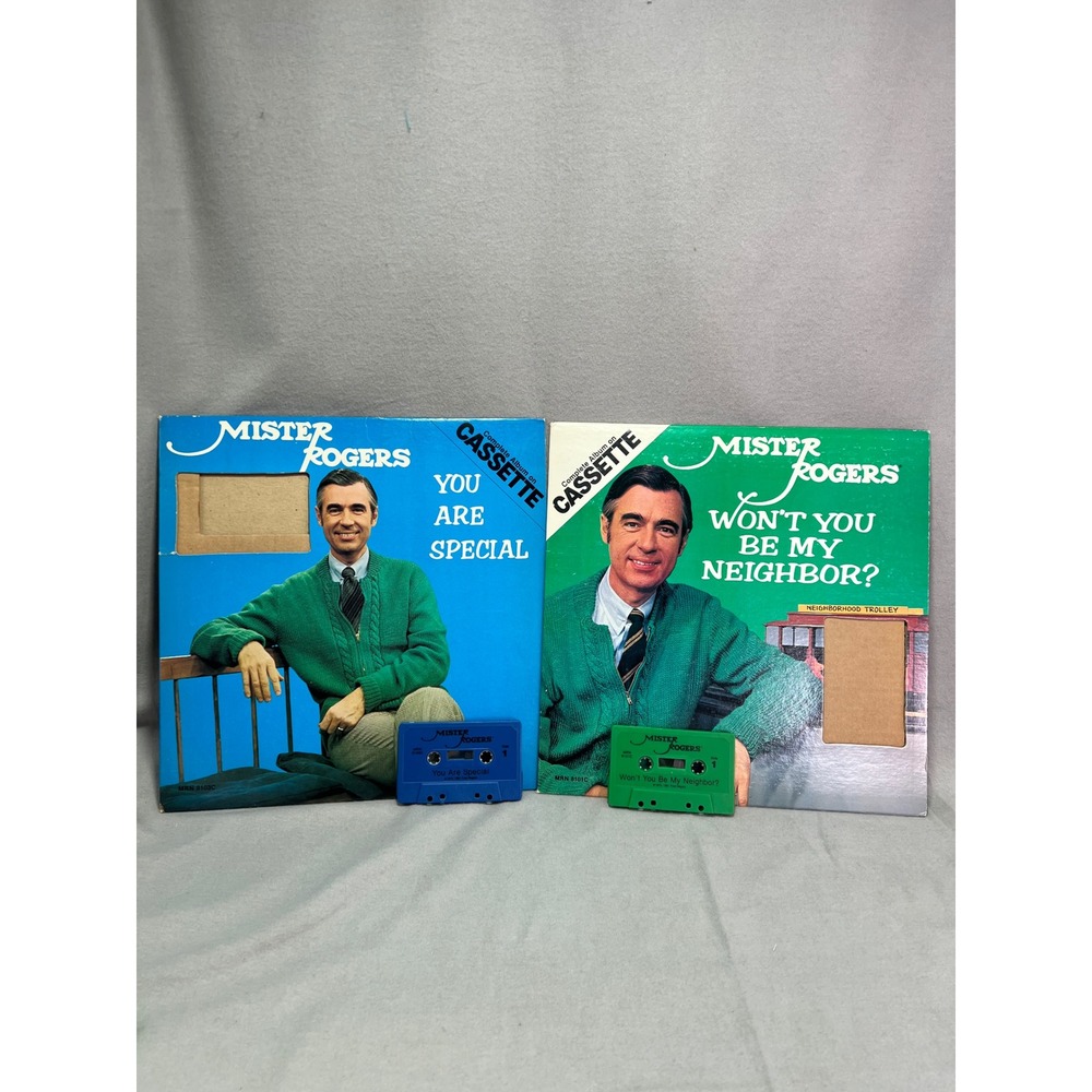 Mister Rogers Cassette Tapes Original 12x12 Flat Sleeve Vintage‎ 1981 Rare HTF